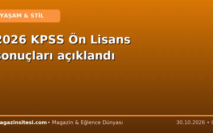 2026 KPSS Ön Lisans sonuçları açıklandı