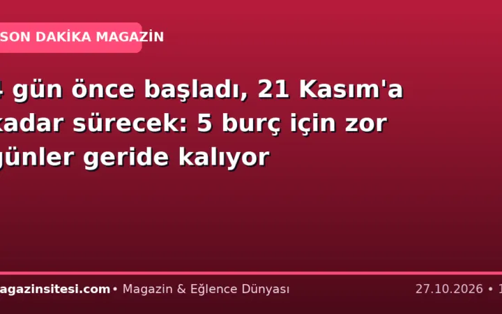 4 gün önce başladı, 21 Kasım’a kadar sürecek: 5 burç için zor günler geride kalıyor