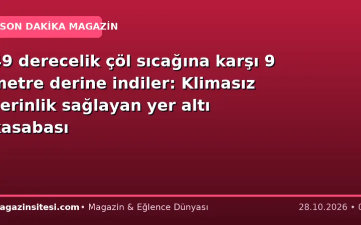 49 derecelik çöl sıcağına karşı 9 metre derine indiler: Klimasız serinlik sağlayan yer altı kasabası