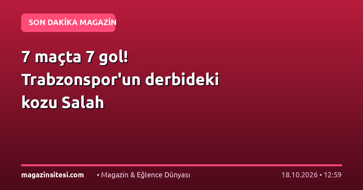 7 maçta 7 gol! Trabzonspor’un derbideki kozu Salah