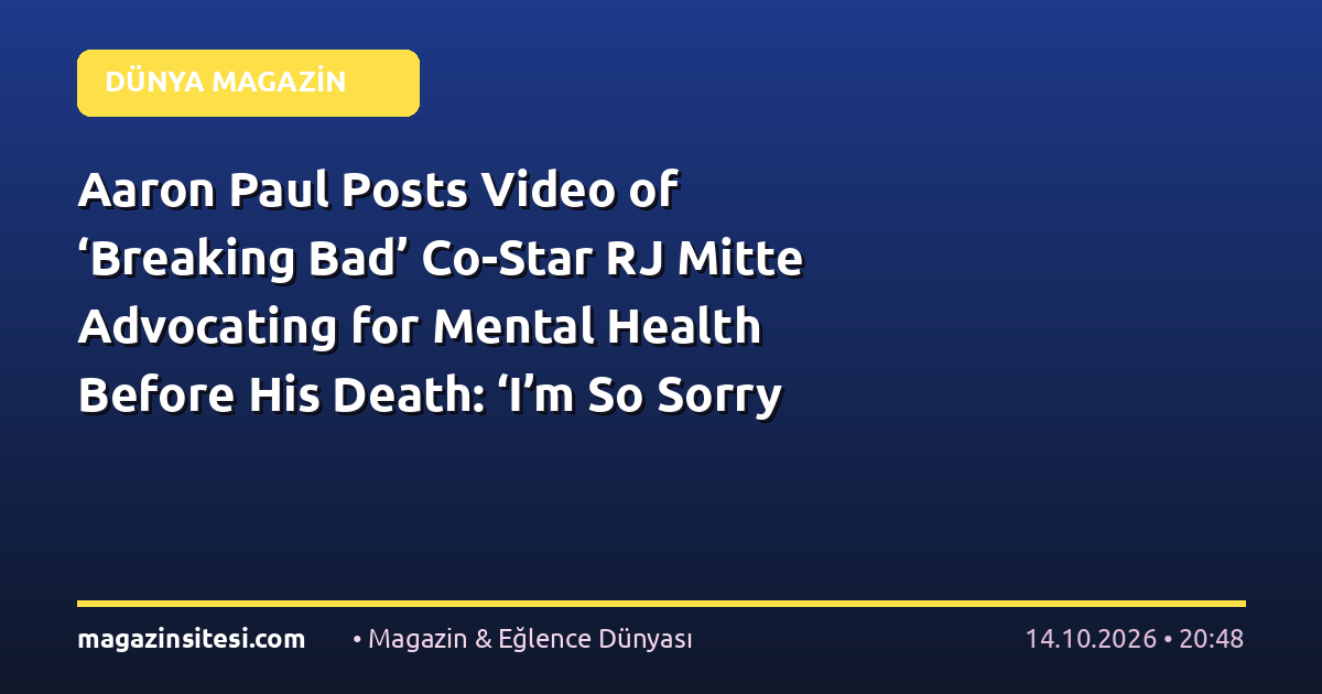 Aaron Paul Posts Video of ‘Breaking Bad’ Co-Star RJ Mitte Advocating for Mental Health Before His Death: ‘I’m So Sorry You Were Hurting’