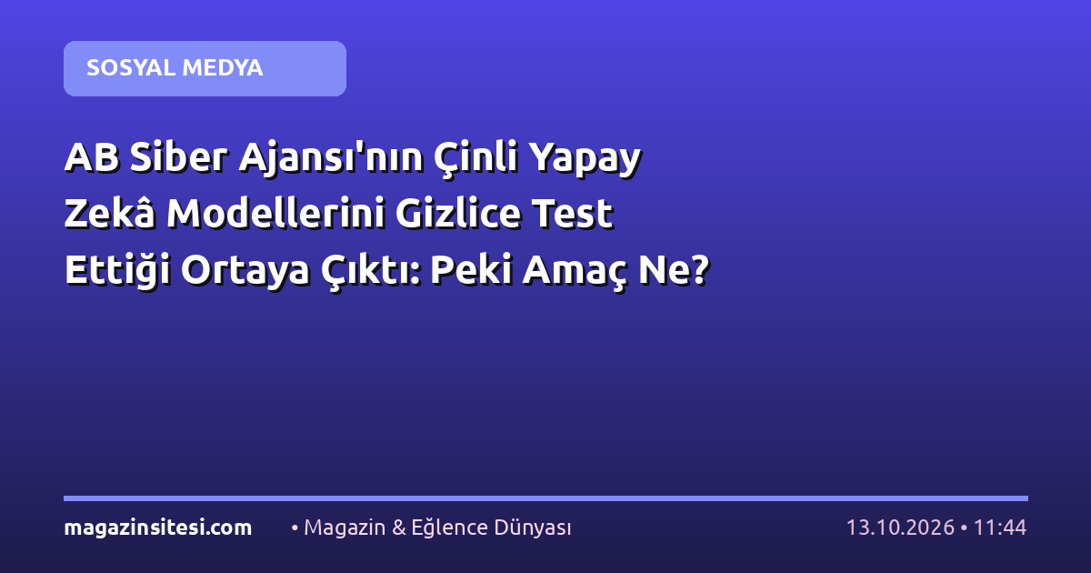 AB Siber Ajansı’nın Çinli Yapay Zekâ Modellerini Gizlice Test Ettiği Ortaya Çıktı: Peki Amaç Ne?