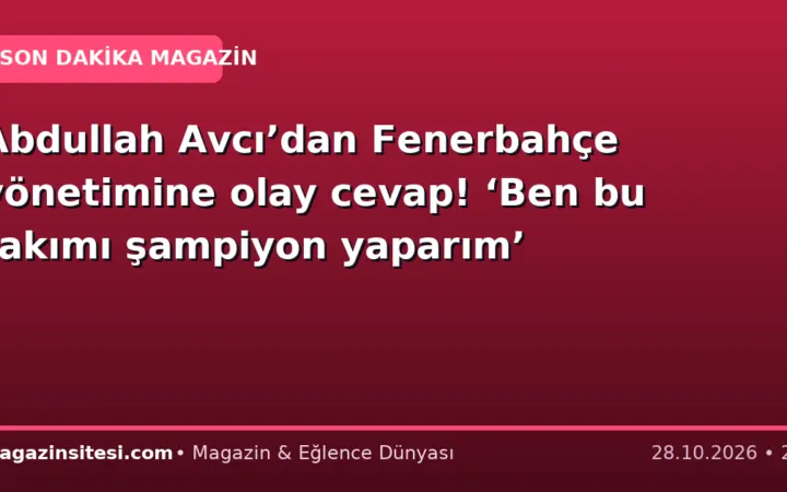 Abdullah Avcı’dan Fenerbahçe yönetimine olay cevap! ‘Ben bu takımı şampiyon yaparım’