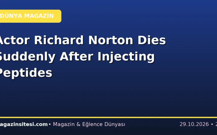 Actor Richard Norton Dies Suddenly After Injecting Peptides