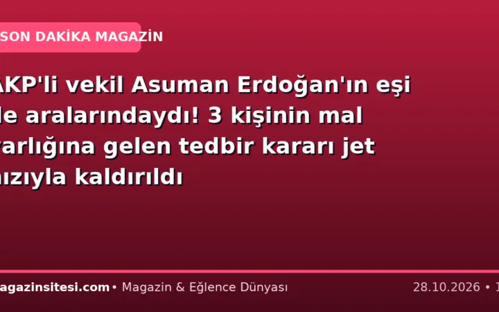 AKP’li vekil Asuman Erdoğan’ın eşi de aralarındaydı! 3 kişinin mal varlığına gelen tedbir kararı jet hızıyla kaldırıldı