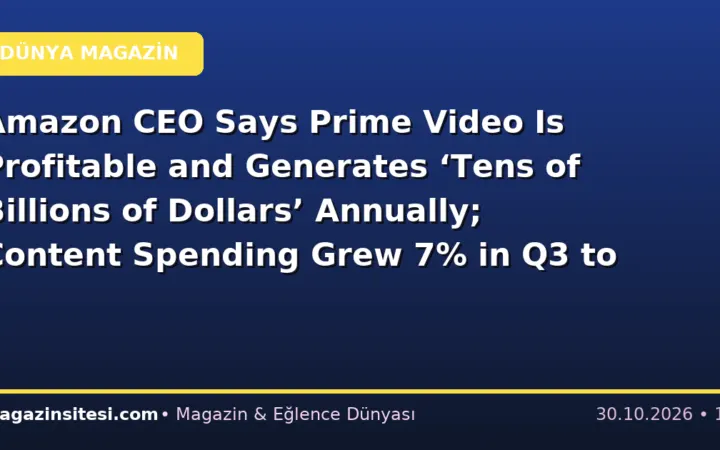 Amazon CEO Says Prime Video Is Profitable and Generates ‘Tens of Billions of Dollars’ Annually; Content Spending Grew 7% in Q3 to $5.9 Billion