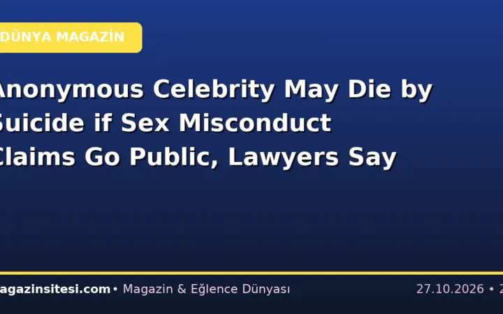 Anonymous Celebrity May Die by Suicide if Sex Misconduct Claims Go Public, Lawyers Say