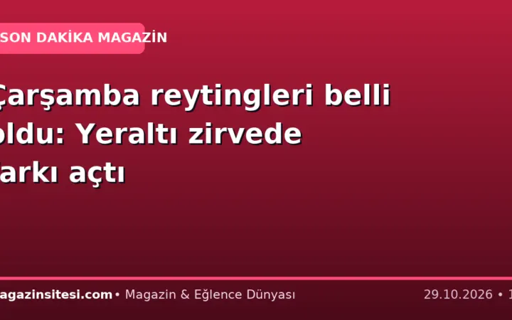 Çarşamba reytingleri belli oldu: Yeraltı zirvede farkı açtı