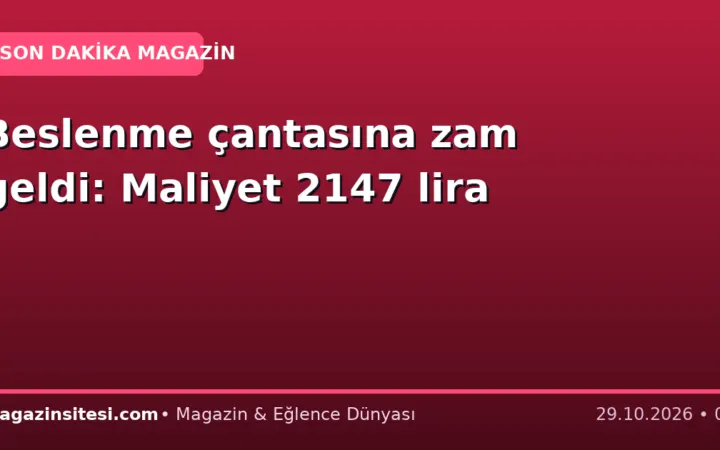Beslenme çantasına zam geldi: Maliyet 2147 lira