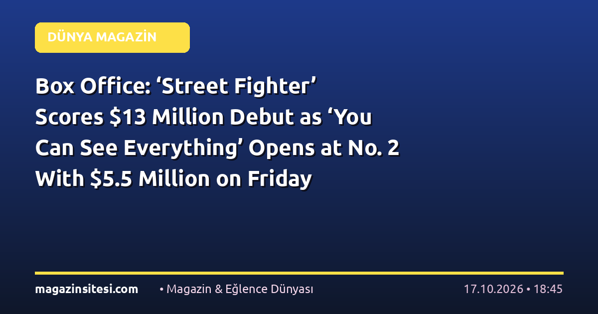 Box Office: ‘Street Fighter’ Scores $13 Million Debut as ‘You Can See Everything’ Opens at No. 2 With $5.5 Million on Friday