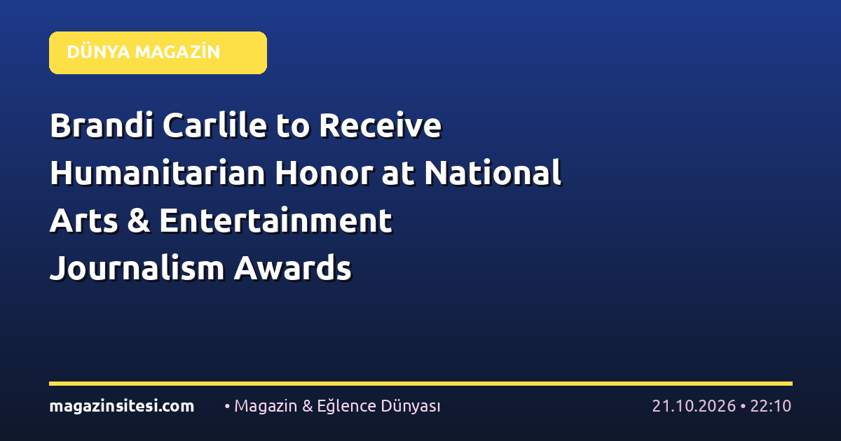 Brandi Carlile to Receive Humanitarian Honor at National Arts & Entertainment Journalism Awards