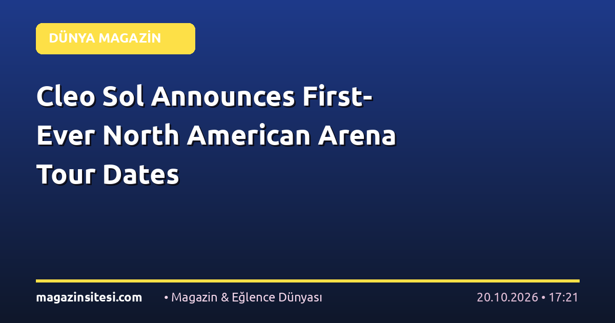 Cleo Sol Announces First-Ever North American Arena Tour Dates