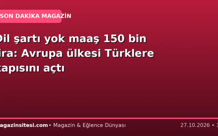 Dil şartı yok maaş 150 bin lira: Avrupa ülkesi Türklere kapısını açtı