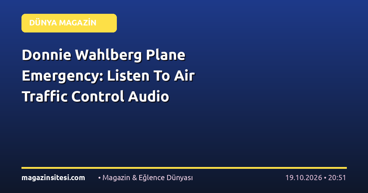Donnie Wahlberg Plane Emergency: Listen To Air Traffic Control Audio