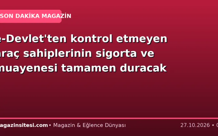 e-Devlet’ten kontrol etmeyen araç sahiplerinin sigorta ve muayenesi tamamen duracak