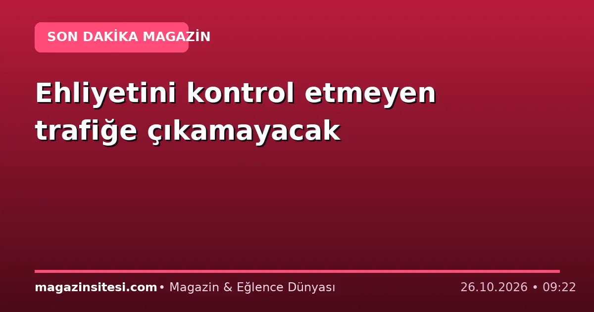 Ehliyetini kontrol etmeyen trafiğe çıkamayacak