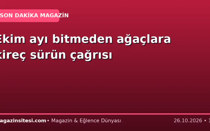 Ekim ayı bitmeden ağaçlara kireç sürün çağrısı
