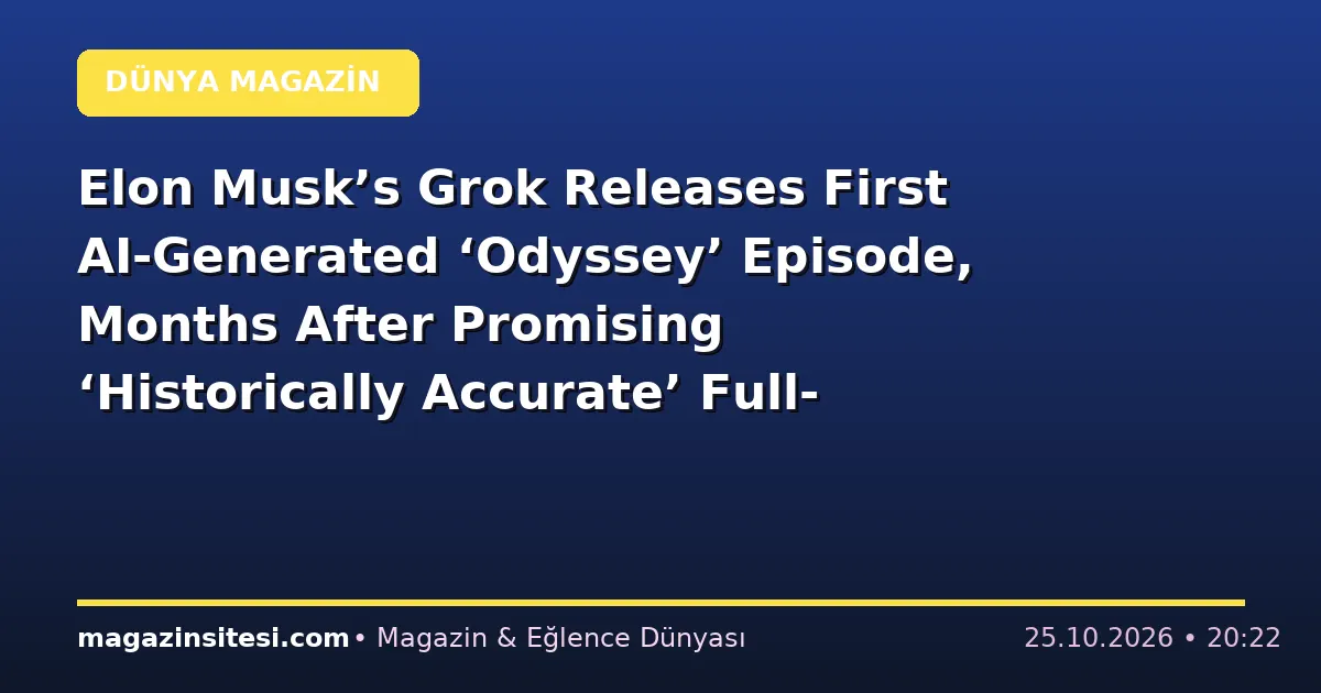 Elon Musk’s Grok Releases First AI-Generated ‘Odyssey’ Episode, Months After Promising ‘Historically Accurate’ Full-Length Movie