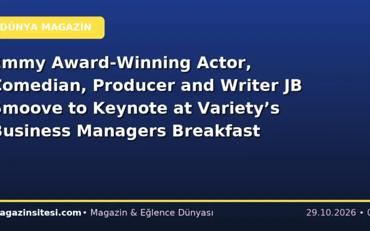 Emmy Award-Winning Actor, Comedian, Producer and Writer JB Smoove to Keynote at Variety’s Business Managers Breakfast