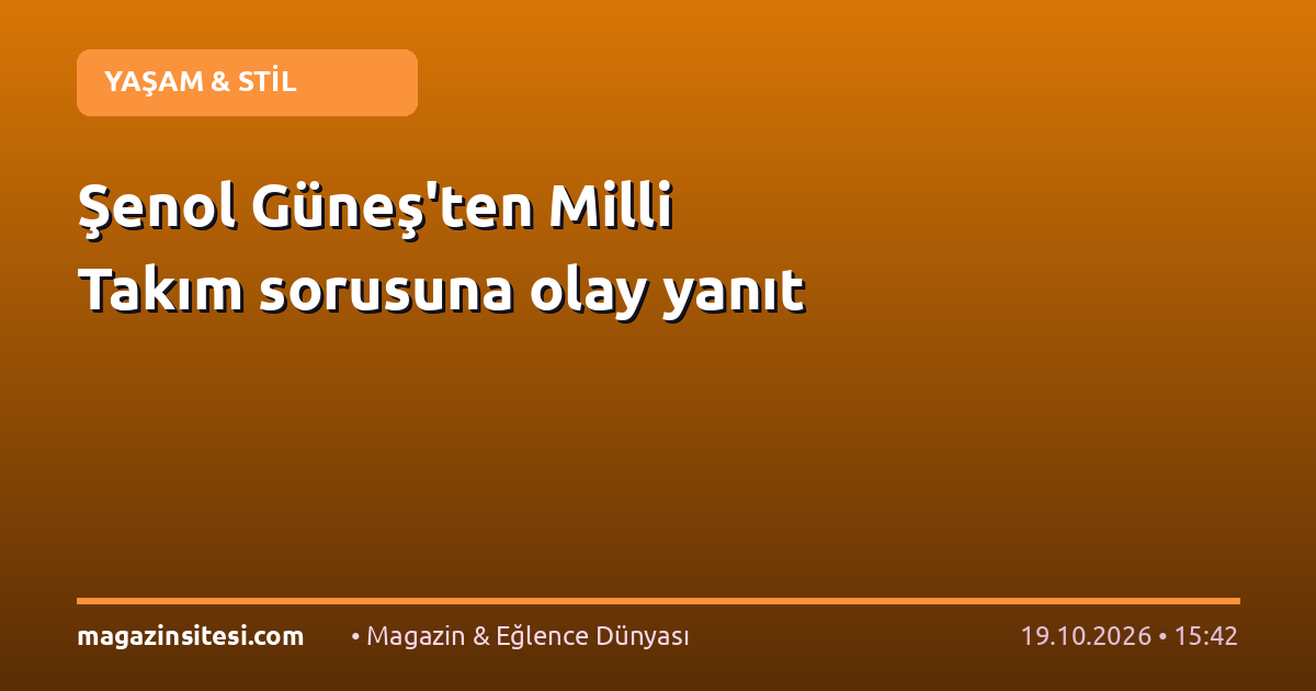 Şenol Güneş’ten Milli Takım sorusuna olay yanıt
