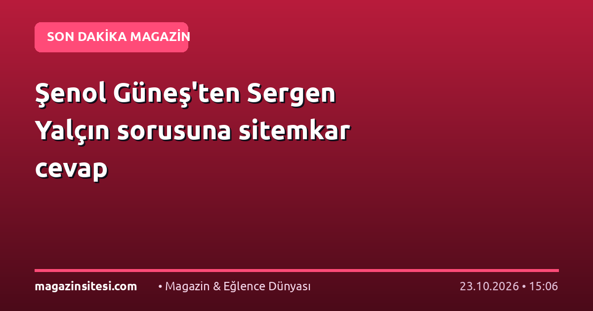 Şenol Güneş’ten Sergen Yalçın sorusuna sitemkar cevap