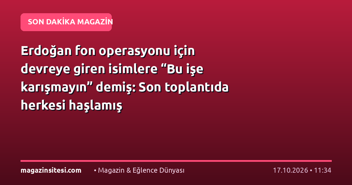 Erdoğan fon operasyonu için devreye giren isimlere “Bu işe karışmayın” demiş: Son toplantıda herkesi haşlamış