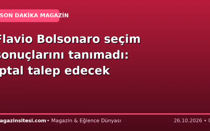 Flavio Bolsonaro seçim sonuçlarını tanımadı: İptal talep edecek