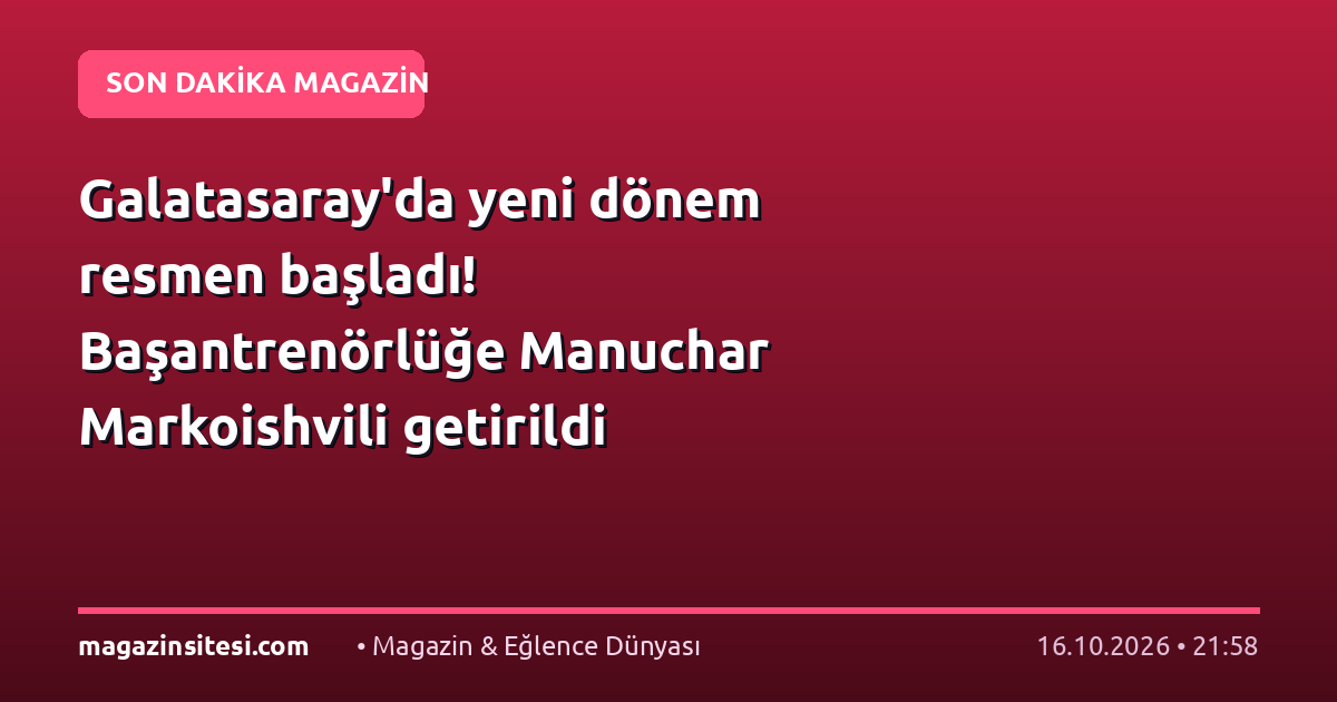 Galatasaray’da yeni dönem resmen başladı! Başantrenörlüğe Manuchar Markoishvili getirildi