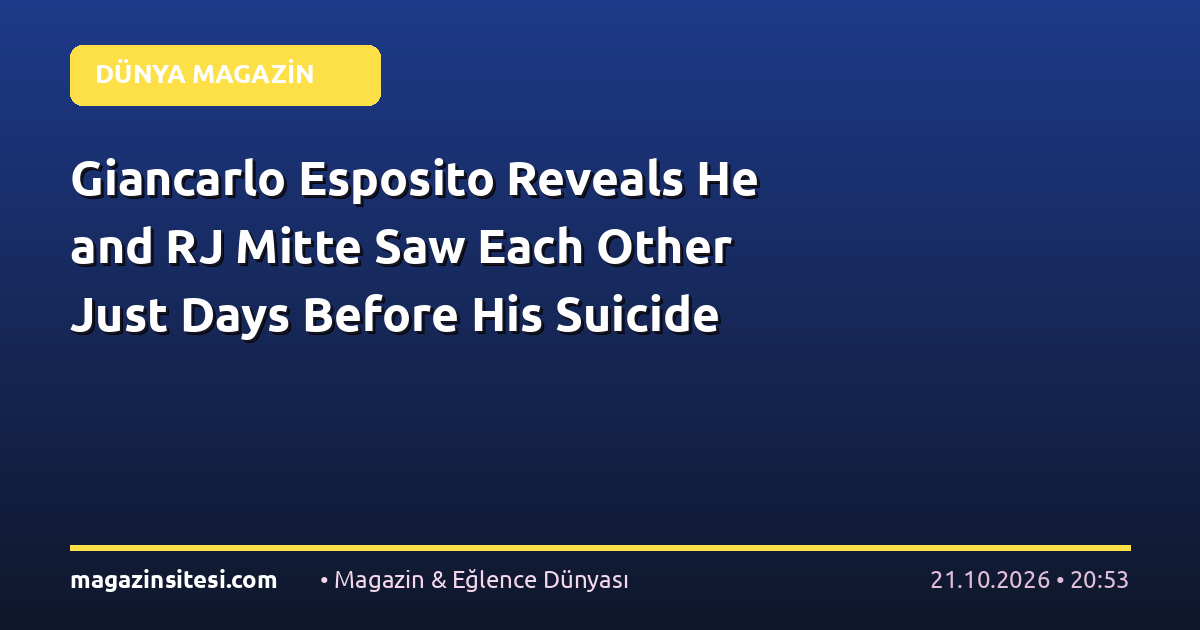 Giancarlo Esposito Reveals He and RJ Mitte Saw Each Other Just Days Before His Suicide