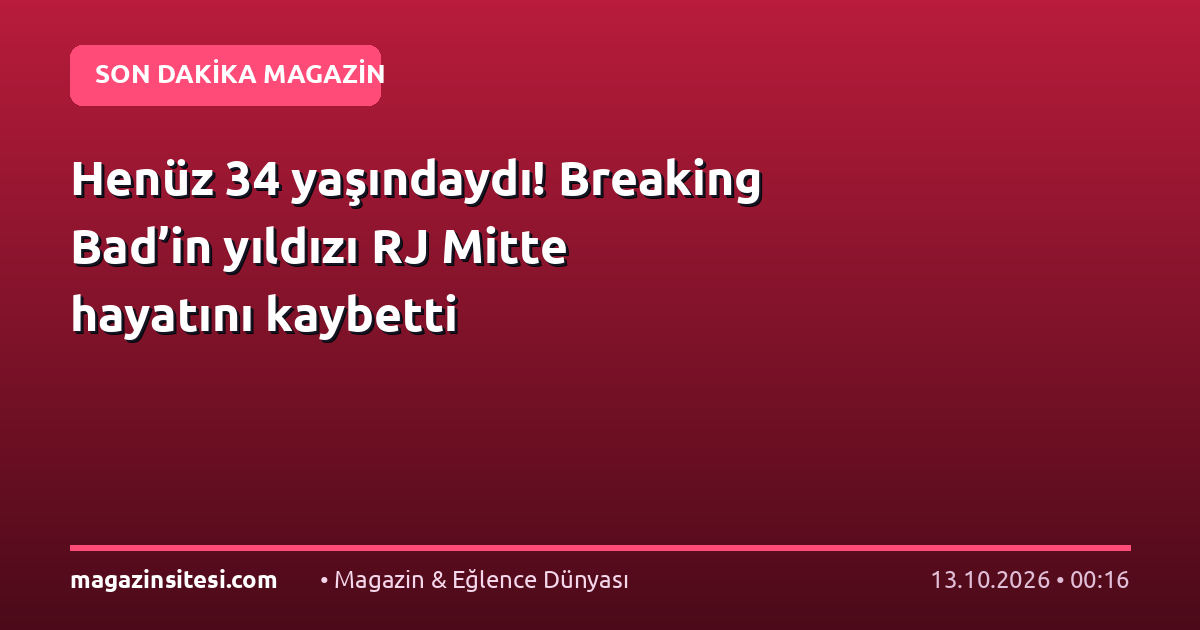 Henüz 34 yaşındaydı! Breaking Bad’in yıldızı RJ Mitte hayatını kaybetti