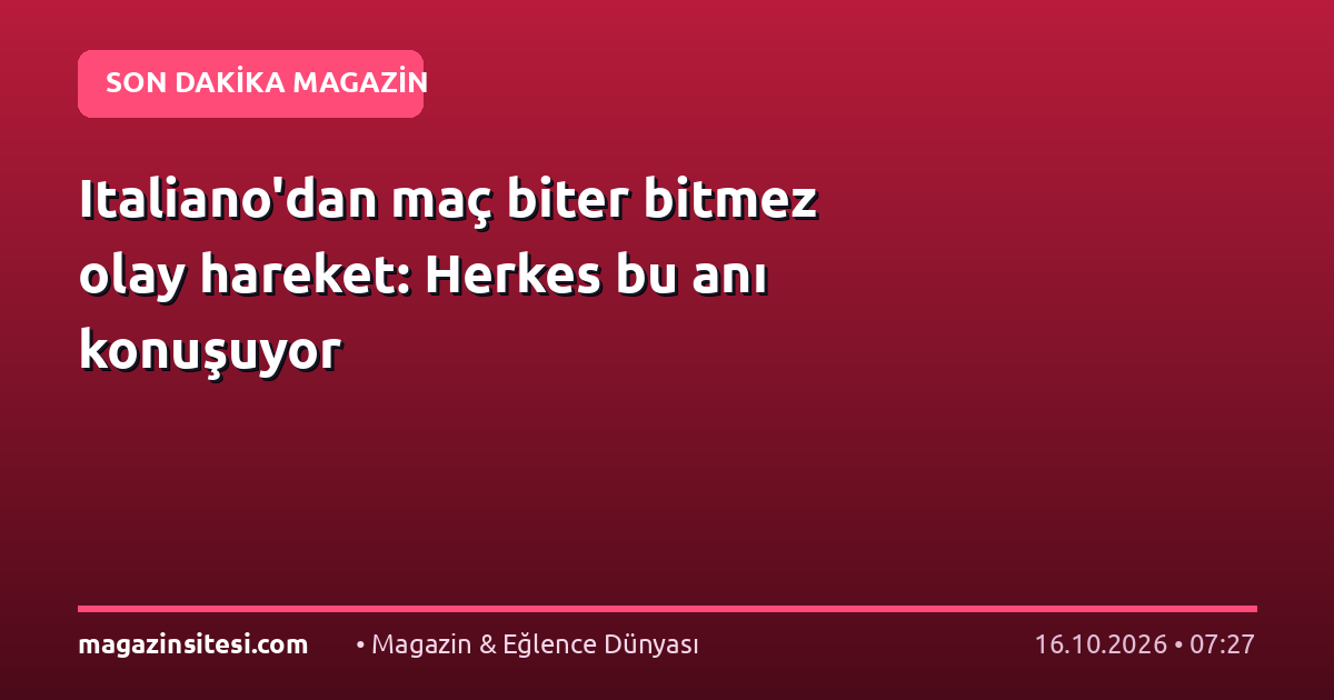 Italiano’dan maç biter bitmez olay hareket: Herkes bu anı konuşuyor