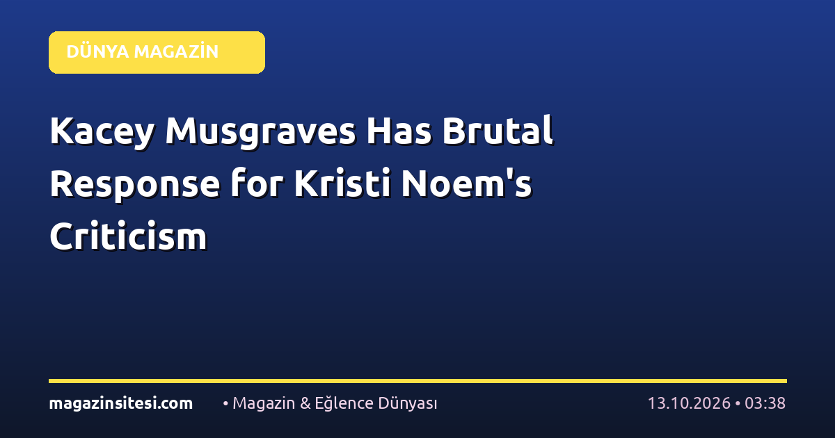 Kacey Musgraves Has Brutal Response for Kristi Noem’s Criticism