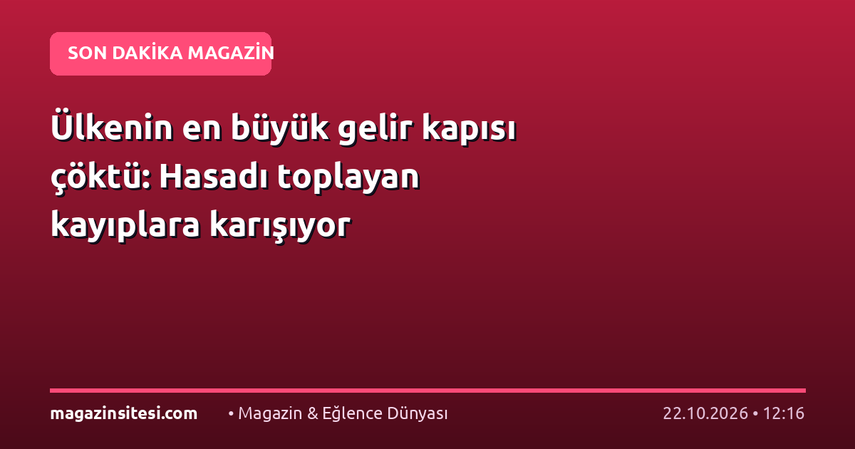 Ülkenin en büyük gelir kapısı çöktü: Hasadı toplayan kayıplara karışıyor