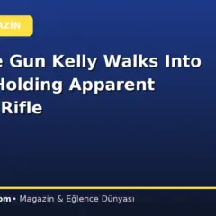 Machine Gun Kelly Walks Into Studio Holding Apparent Assault Rifle