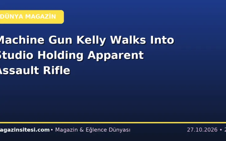 Machine Gun Kelly Walks Into Studio Holding Apparent Assault Rifle