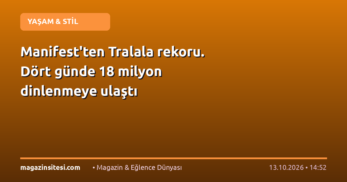 Manifest’ten Tralala rekoru. Dört günde 18 milyon dinlenmeye ulaştı