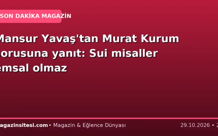 Mansur Yavaş’tan Murat Kurum sorusuna yanıt: Sui misaller emsal olmaz