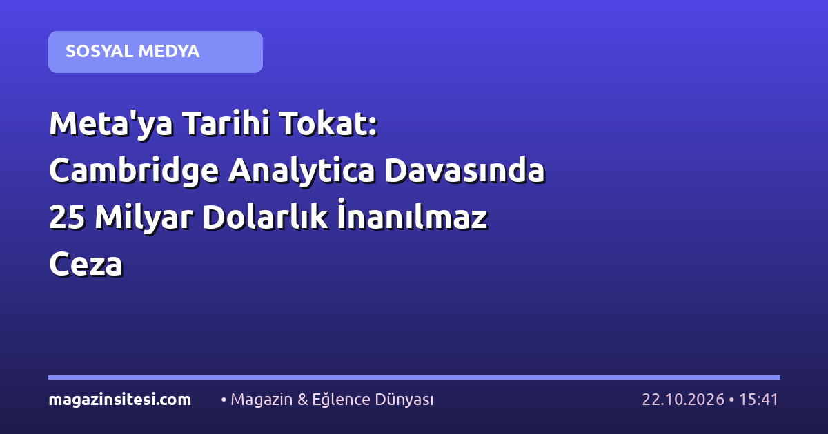 Meta’ya Tarihi Tokat: Cambridge Analytica Davasında 25 Milyar Dolarlık İnanılmaz Ceza