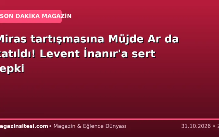 Miras tartışmasına Müjde Ar da katıldı! Levent İnanır’a sert tepki