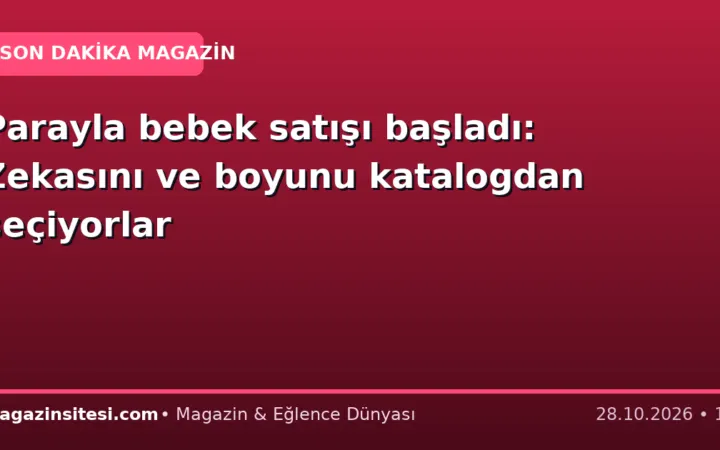 Parayla bebek satışı başladı: Zekasını ve boyunu katalogdan seçiyorlar
