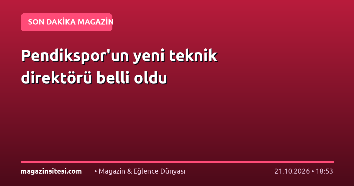 Pendikspor’un yeni teknik direktörü belli oldu