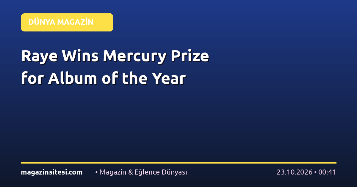Raye Wins Mercury Prize for Album of the Year
