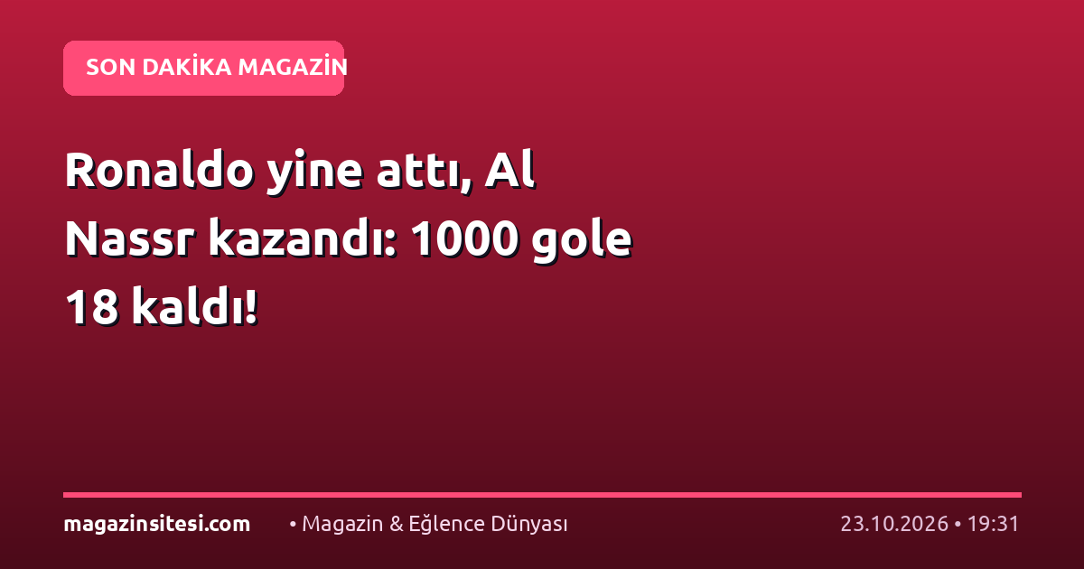 Ronaldo yine attı, Al Nassr kazandı: 1000 gole 18 kaldı!