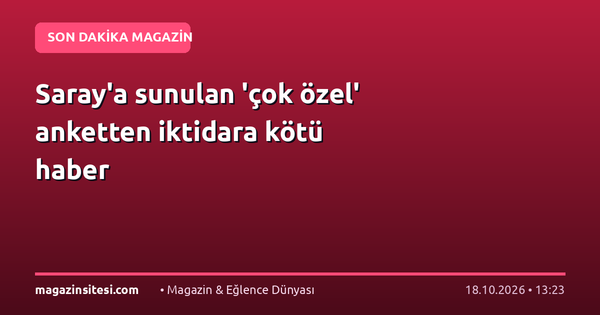 Saray’a sunulan ‘çok özel’ anketten iktidara kötü haber