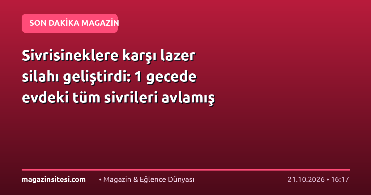 Sivrisineklere karşı lazer silahı geliştirdi: 1 gecede evdeki tüm sivrileri avlamış
