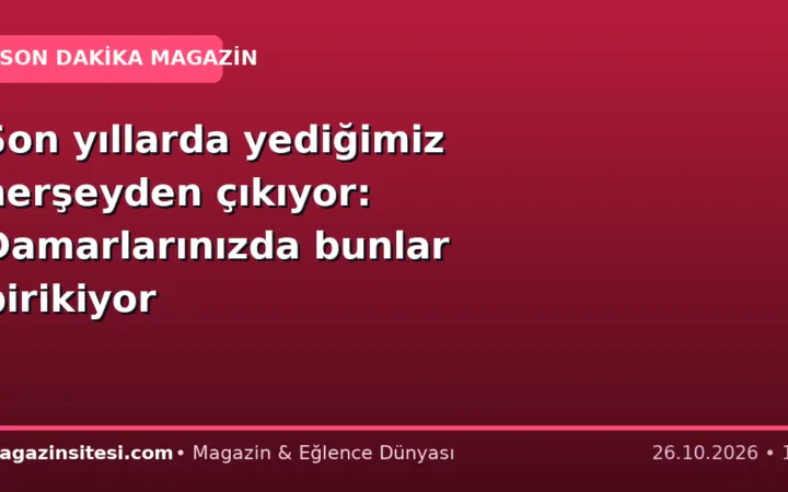 Son yıllarda yediğimiz herşeyden çıkıyor: Damarlarınızda bunlar birikiyor