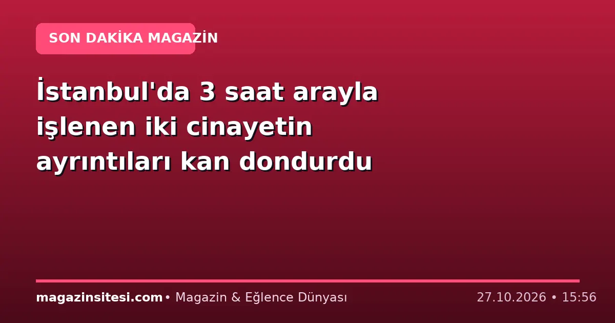 İstanbul’da 3 saat arayla işlenen iki cinayetin ayrıntıları kan dondurdu
