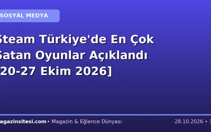 Steam Türkiye’de En Çok Satan Oyunlar Açıklandı [20-27 Ekim 2026]