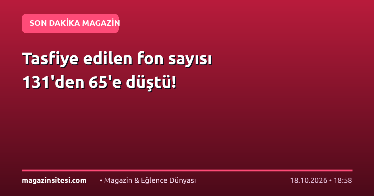 Tasfiye edilen fon sayısı 131’den 65’e düştü!