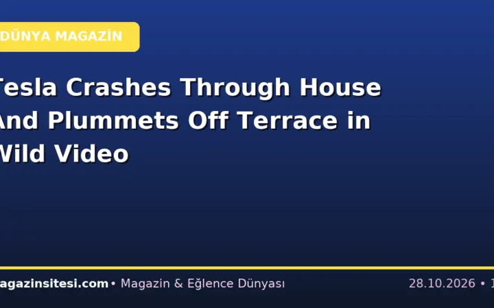 Tesla Crashes Through House And Plummets Off Terrace in Wild Video